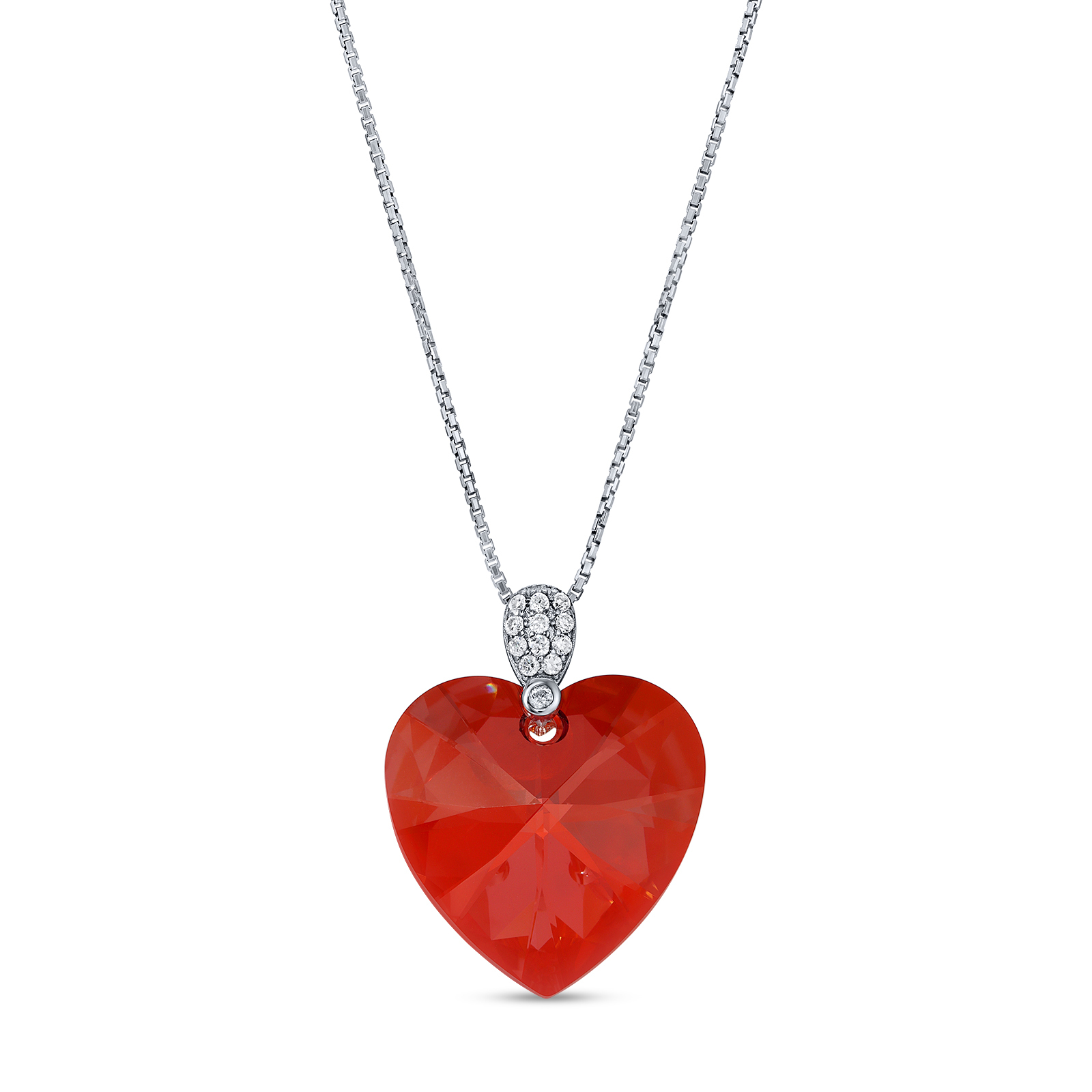 Large red store heart necklace